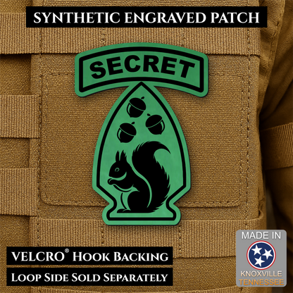 Secret Squirrel Military Division Funny Morale Patch, 2.2x3" | Made in USA | VELCRO® Brand Hook Backing