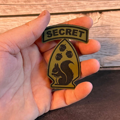 Secret Squirrel Military Division Funny Morale Patch, 2.2x3" | Made in USA | VELCRO® Brand Hook Backing - LoneStar Adhesive