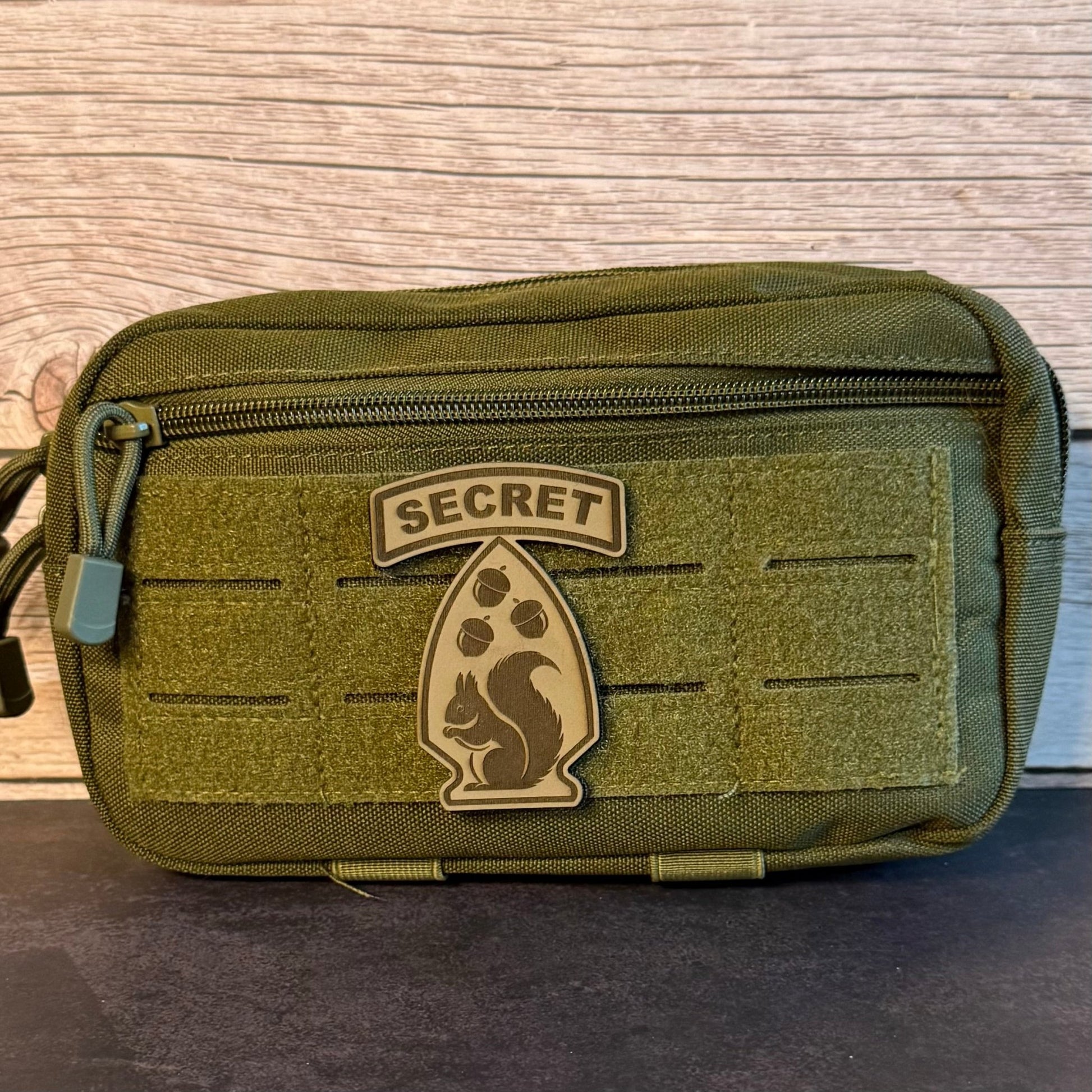 Secret Squirrel Military Division Funny Morale Patch, 2.2x3" | Made in USA | VELCRO® Brand Hook Backing - LoneStar Adhesive