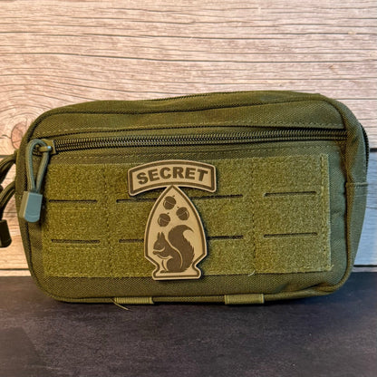 Secret Squirrel Military Division Funny Morale Patch, 2.2x3" | Made in USA | VELCRO® Brand Hook Backing - LoneStar Adhesive