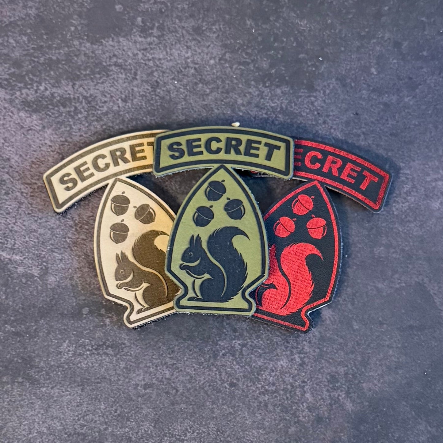 Secret Squirrel Military Division Funny Morale Patch, 2.2x3" | Made in USA | VELCRO® Brand Hook Backing - LoneStar Adhesive