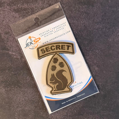 Secret Squirrel Military Division Funny Morale Patch, 2.2x3" | Made in USA | VELCRO® Brand Hook Backing - LoneStar Adhesive