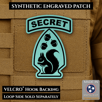 Secret Squirrel Military Division Funny Morale Patch | Made in USA | VELCRO® Brand Hook Backing - LoneStar Adhesive