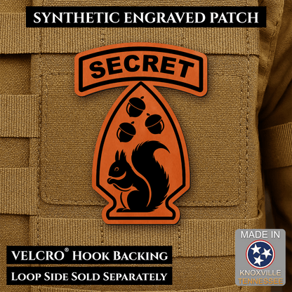 Secret Squirrel Military Division Funny Morale Patch | Made in USA | VELCRO® Brand Hook Backing - LoneStar Adhesive