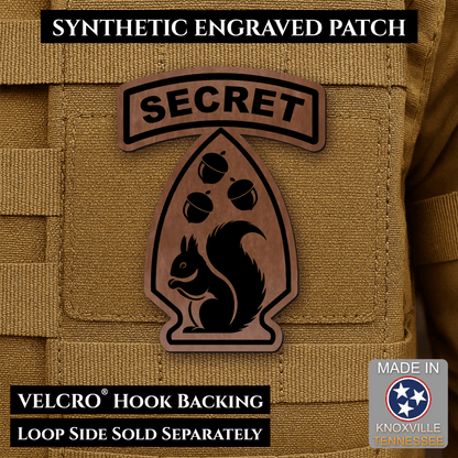 Secret Squirrel Military Division Funny Morale Patch | Made in USA | VELCRO® Brand Hook Backing - LoneStar Adhesive