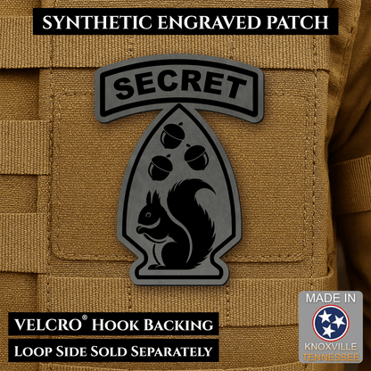 Secret Squirrel Military Division Funny Morale Patch | Made in USA | VELCRO® Brand Hook Backing - LoneStar Adhesive