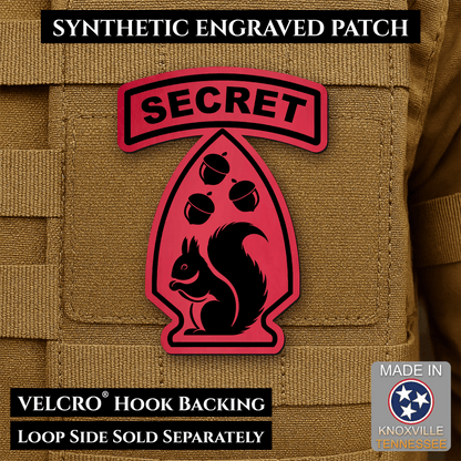 Secret Squirrel Military Division Funny Morale Patch | Made in USA | VELCRO® Brand Hook Backing - LoneStar Adhesive