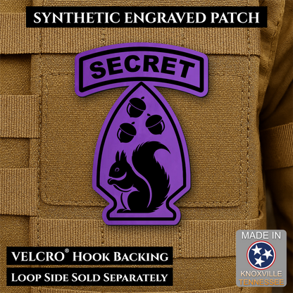 Secret Squirrel Military Division Funny Morale Patch, 2.2x3" | Made in USA | VELCRO® Brand Hook Backing