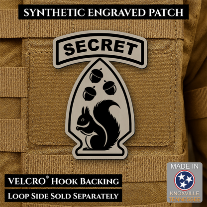 Secret Squirrel Military Division Funny Morale Patch, 2.2x3" | Made in USA | VELCRO® Brand Hook Backing