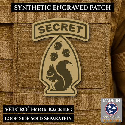 Secret Squirrel Military Division Funny Morale Patch, 2.2x3" | Made in USA | VELCRO® Brand Hook Backing