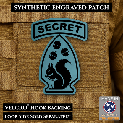 Secret Squirrel Military Division Funny Morale Patch, 2.2x3" | Made in USA | VELCRO® Brand Hook Backing