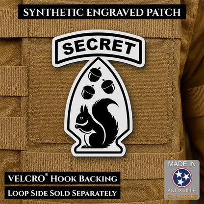 Secret Squirrel Military Division Funny Morale Patch, 2.2x3" | Made in USA | VELCRO® Brand Hook Backing