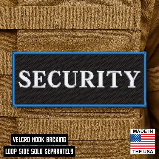 Security ID Plate Carrier Patch 2.5" x 6" Hook & Loop | Made in USA - LoneStar Adhesive