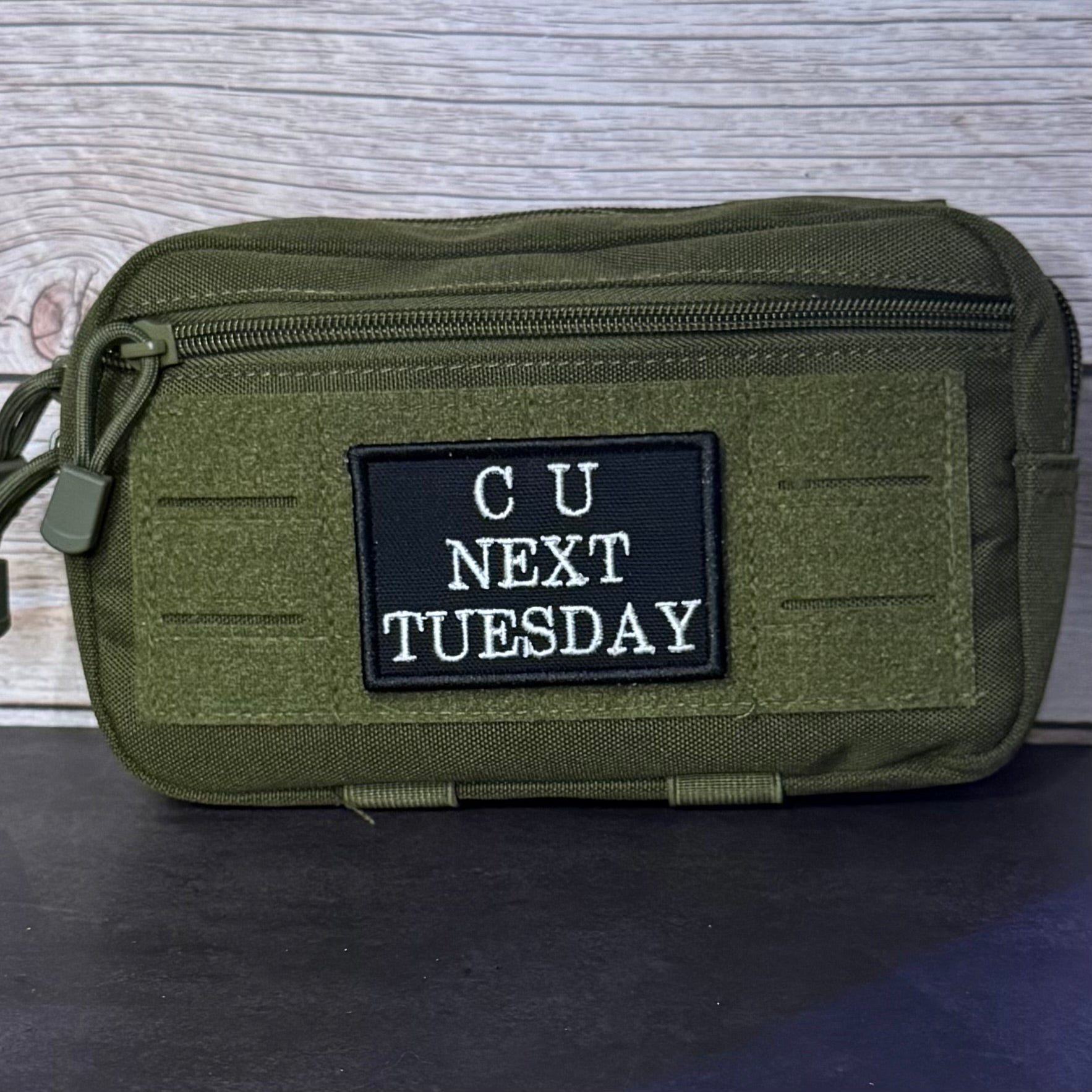 See You Next Tuesday Funny Morale Patch, 2x3" | Made in USA | VELCRO® Brand Hook Backing - LoneStar Adhesive