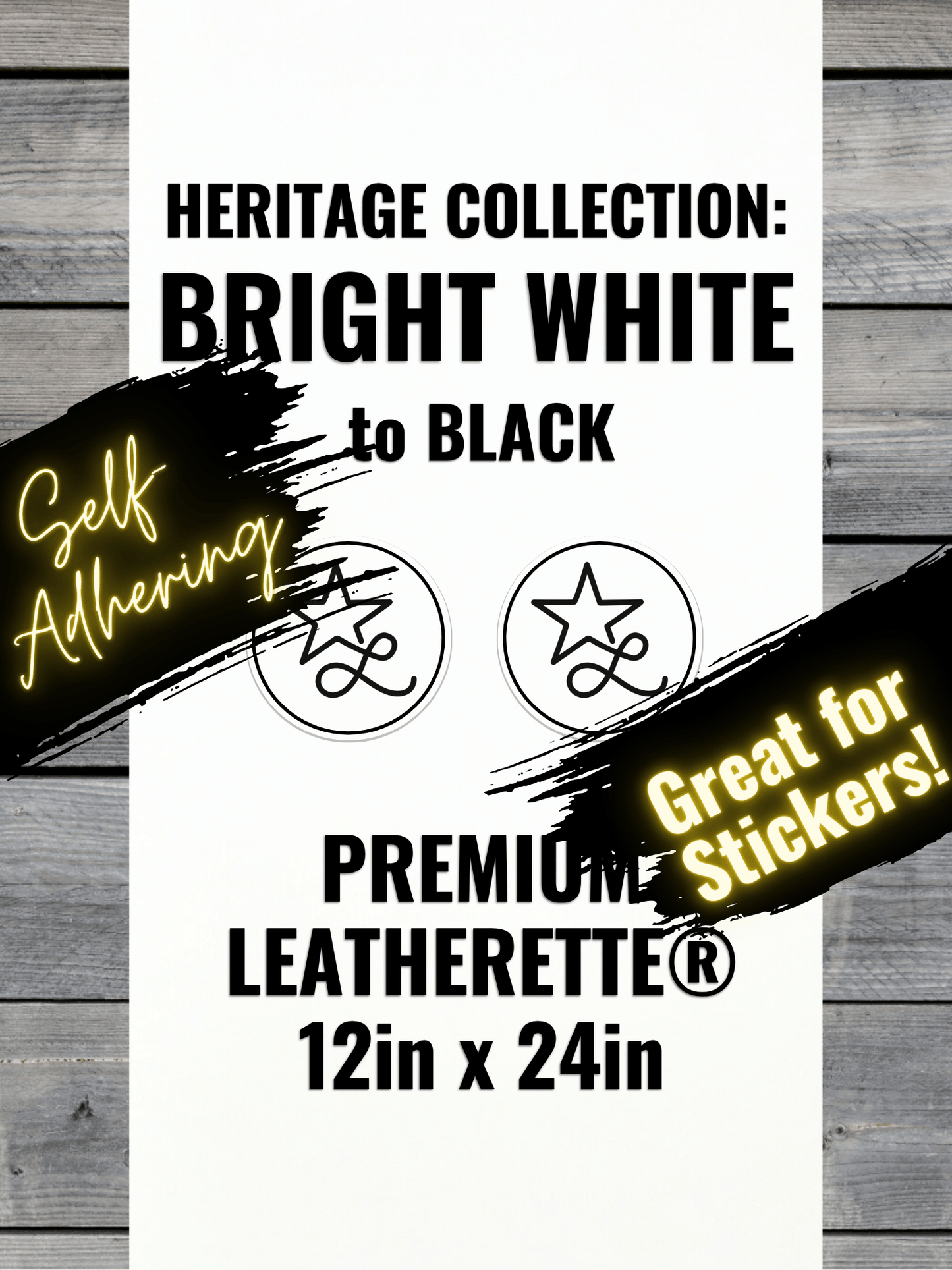 Self - Adhering Bright White Durra - Bull Premium Leatherette® Sheets - LoneStar Adhesive