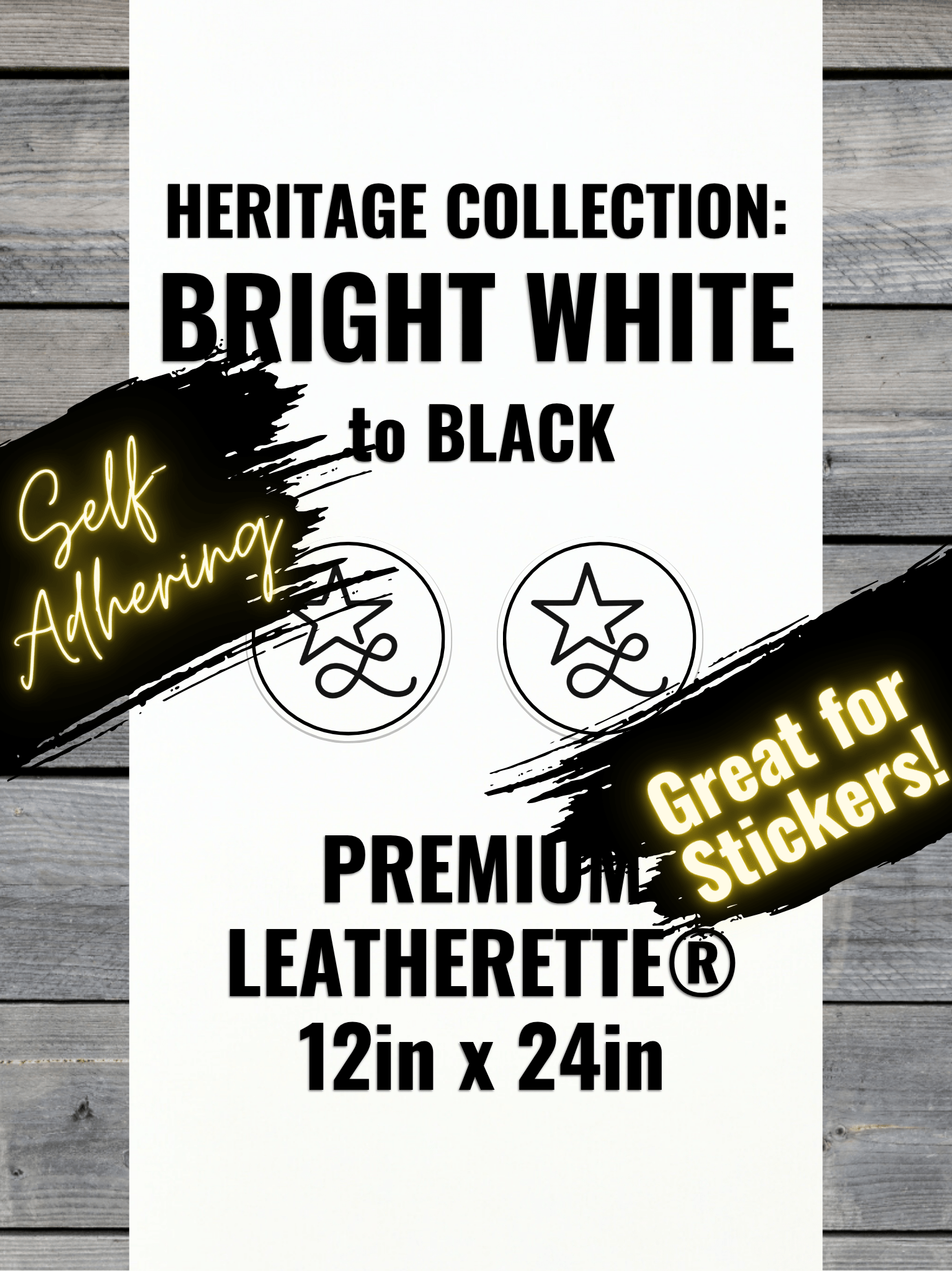 Self - Adhering Bright White Durra - Bull Premium Leatherette® Sheets - LoneStar Adhesive