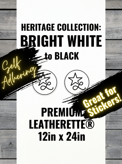 Self - Adhering Bright White Durra - Bull Premium Leatherette® Sheets - LoneStar Adhesive