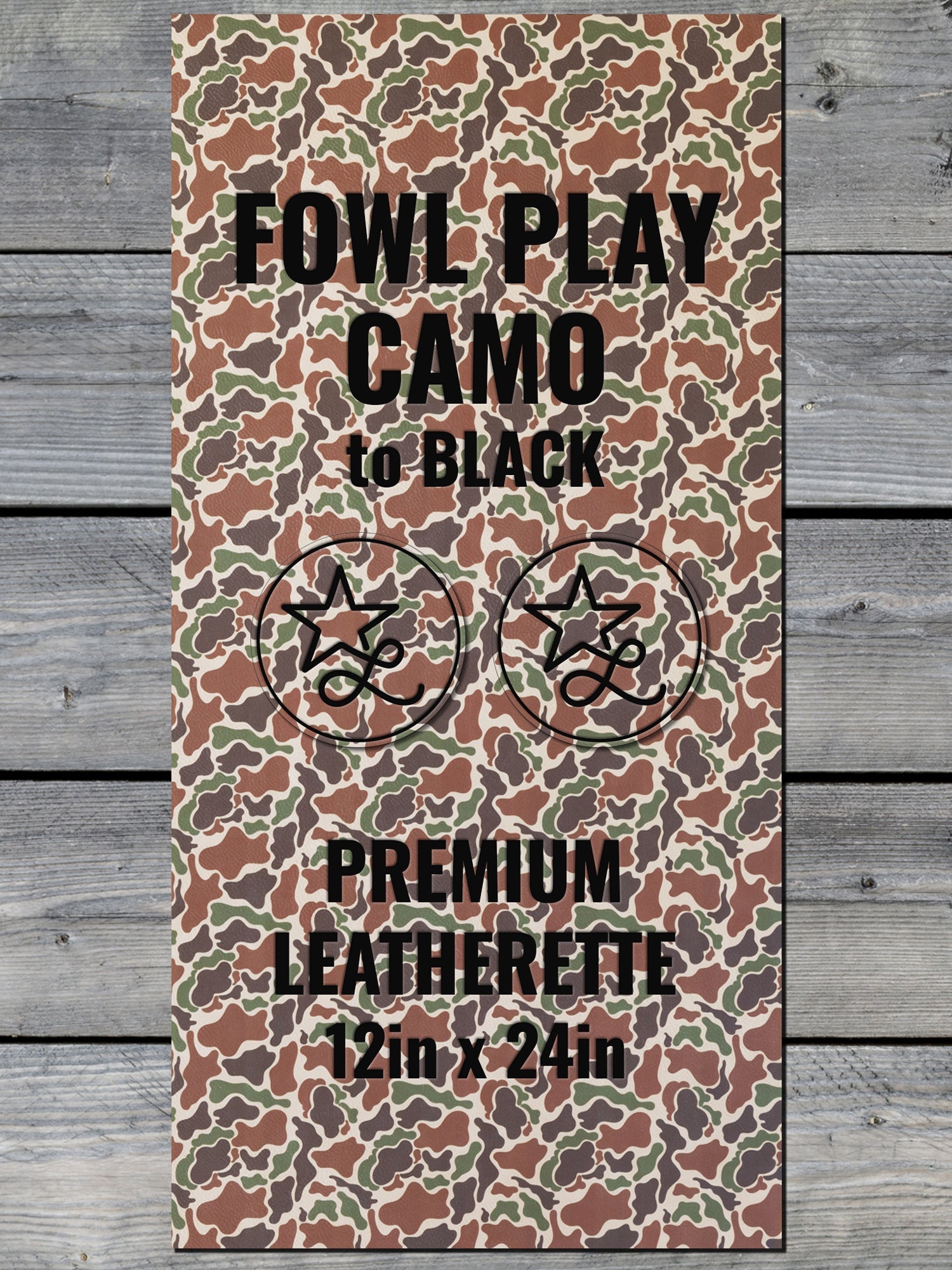 Self - Adhering Fowl Play Camo Durra - Bull Premium Leatherette™ Sheets - #LoneStar Adhesive#