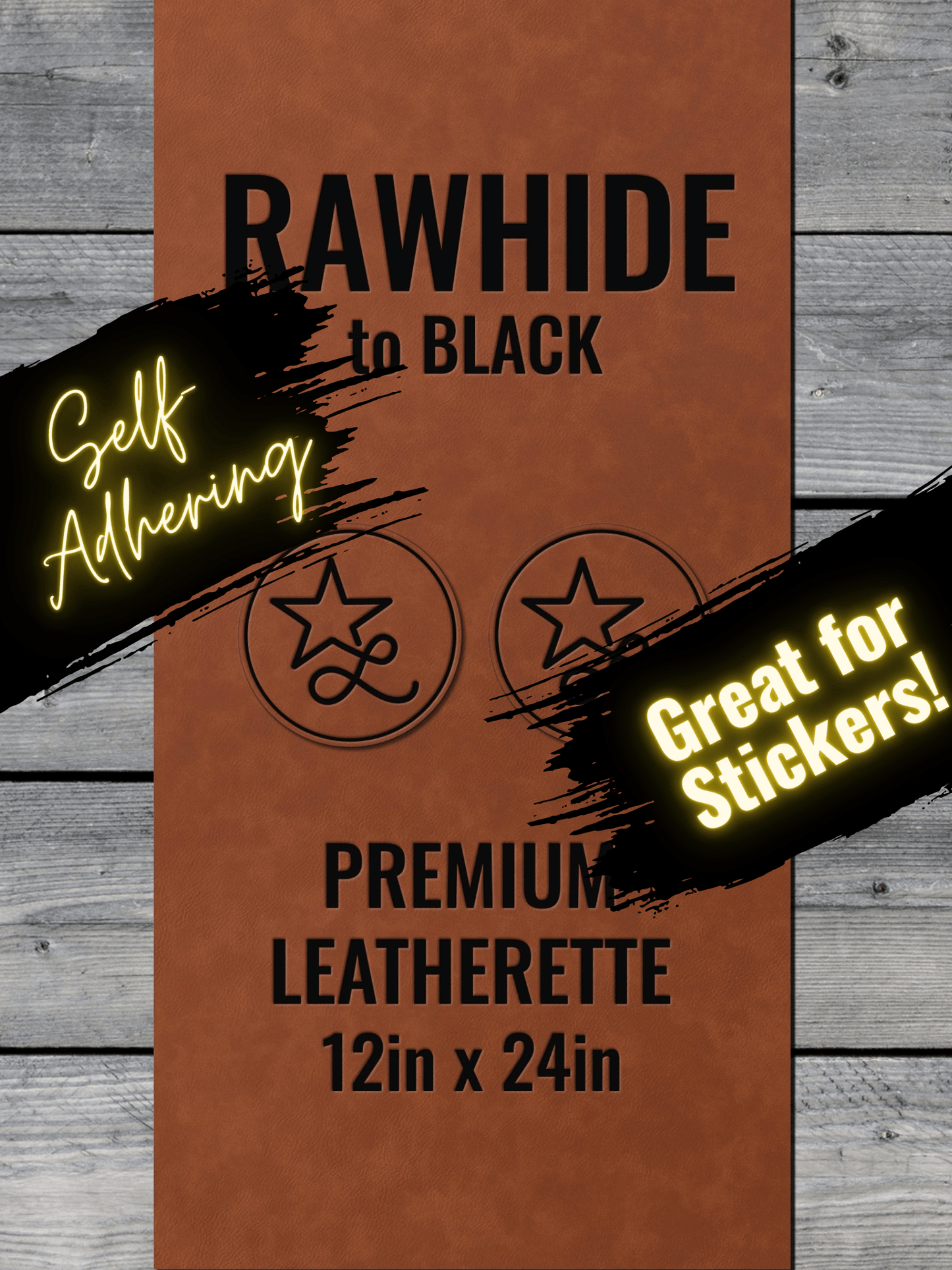 Self - Adhering Rawhide Durra - Bull Premium Leatherette™ Sheets - #LoneStar Adhesive#