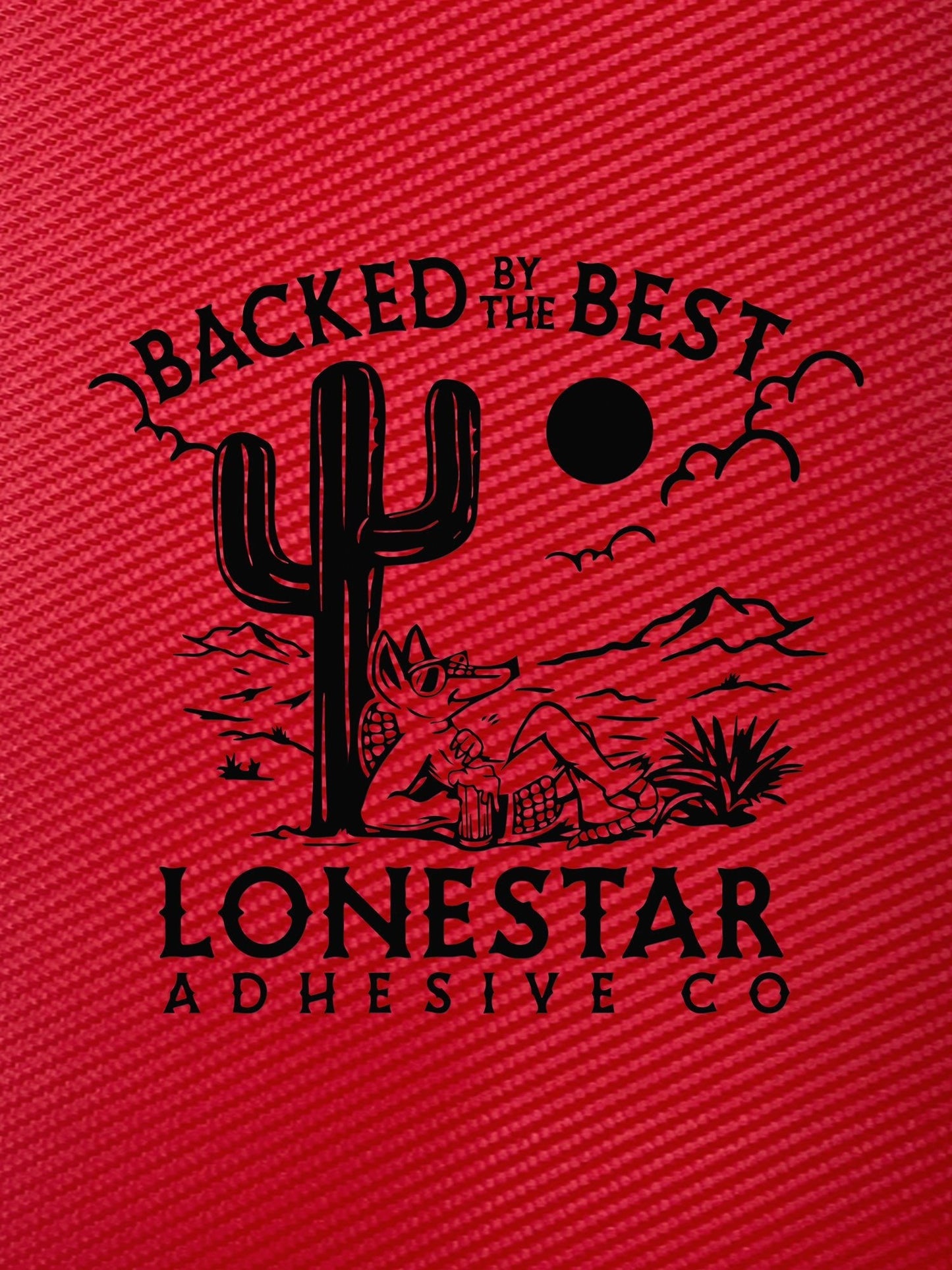 Self - Adhering Red Carbon Fiber Durra - Bull Premium Leatherette™ Sheets - #LoneStar Adhesive#