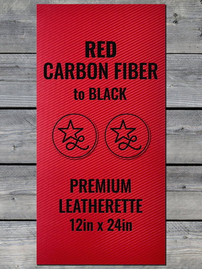 Self - Adhering Red Carbon Fiber Durra - Bull Premium Leatherette™ Sheets - #LoneStar Adhesive#