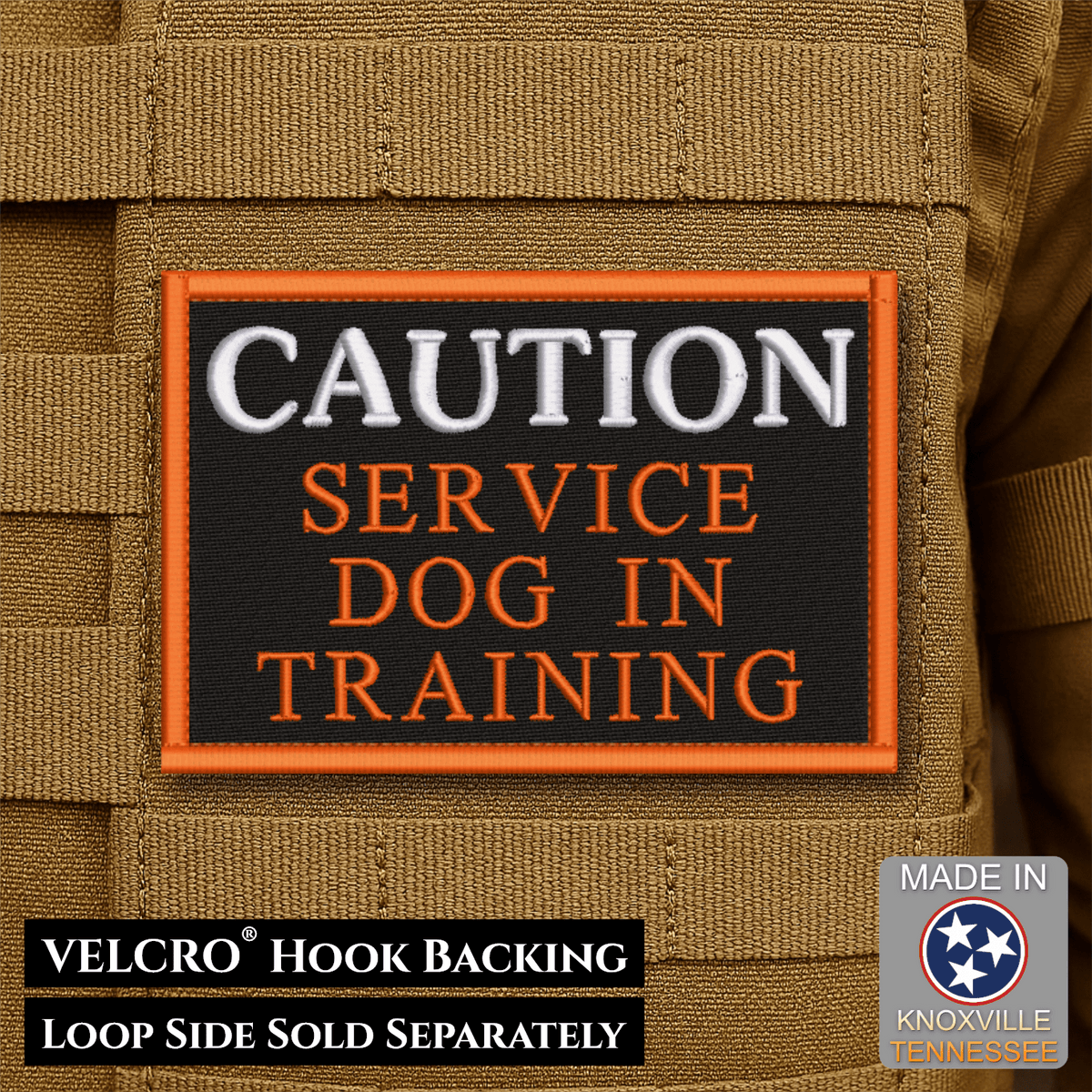 Service Dog in Training Embroidered ID Patch, 2x3" | VELCRO® Brand Hook Backing - #LoneStar Adhesive#