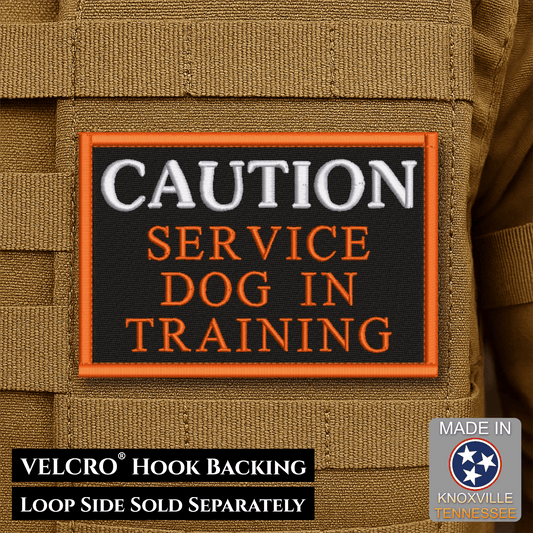 Service Dog in Training Embroidered ID Patch, 2x3" | VELCRO® Brand Hook Backing - #LoneStar Adhesive#