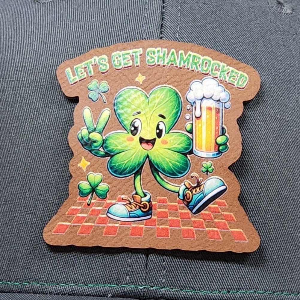 Shamrocked UV Printed Leatherette Hat Patch - MR01 - LoneStar Adhesive