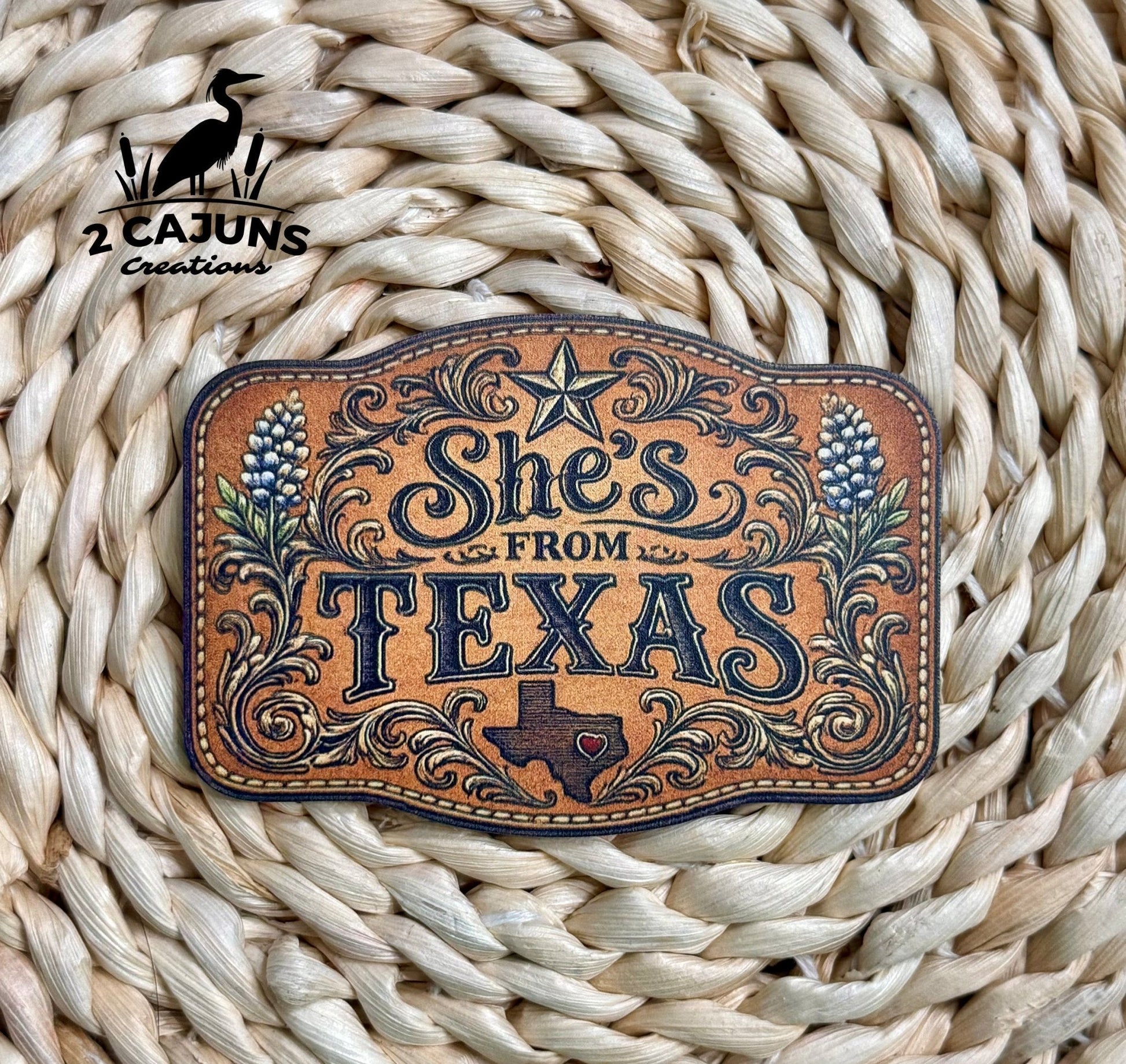 She's From Texas UV Printed Hat Patch - LoneStar Adhesive