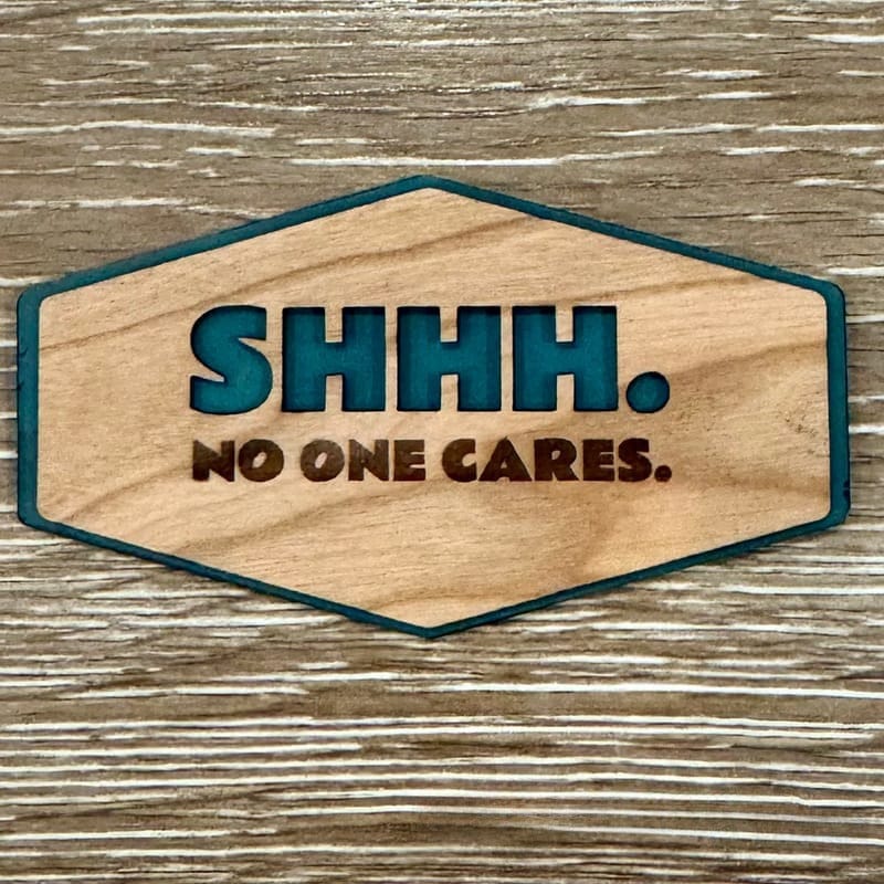 SHHH Iron-On Wood and Leatherette Patch - #LoneStar Adhesive#