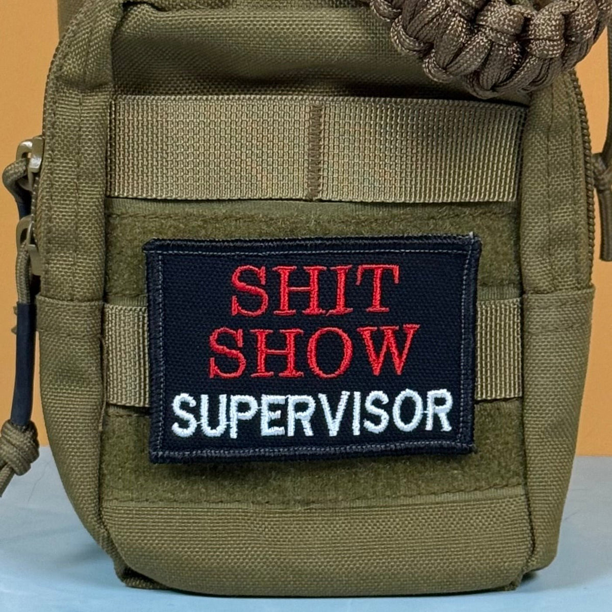 Shit Show Supervisor Funny Morale Patch, 2x3" | Made in USA | VELCRO® Brand Hook Backing - LoneStar Adhesive