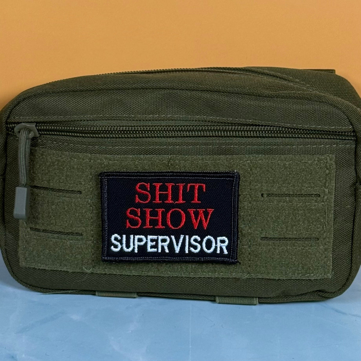 Shit Show Supervisor Funny Morale Patch, 2x3" | Made in USA | VELCRO® Brand Hook Backing - LoneStar Adhesive
