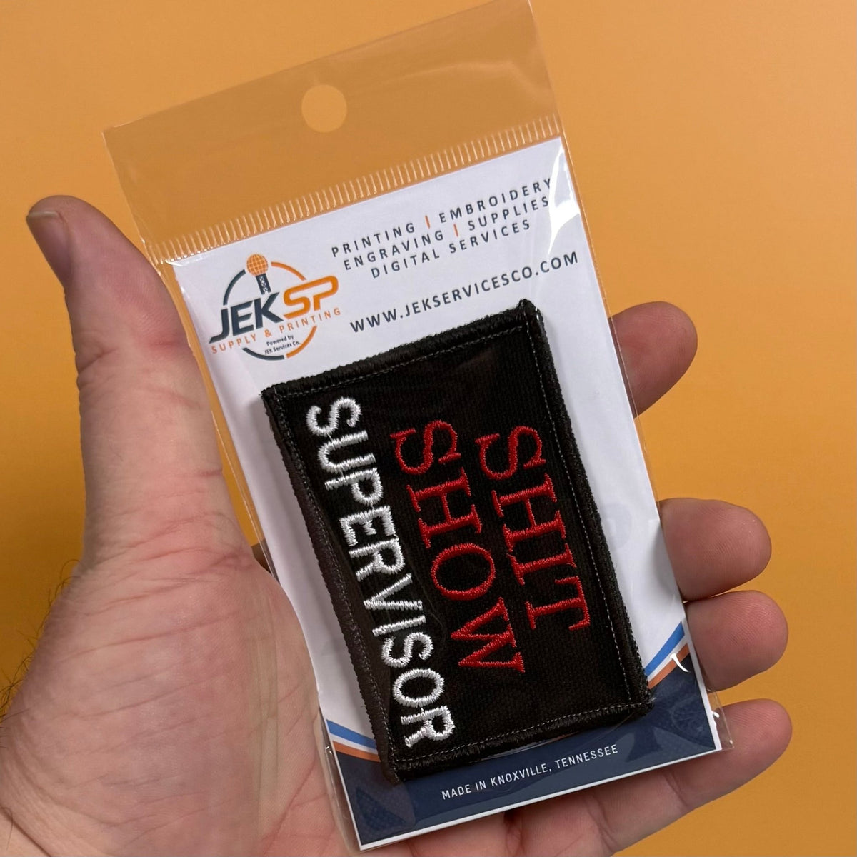 Shit Show Supervisor Funny Morale Patch, 2x3" | Made in USA | VELCRO® Brand Hook Backing - LoneStar Adhesive