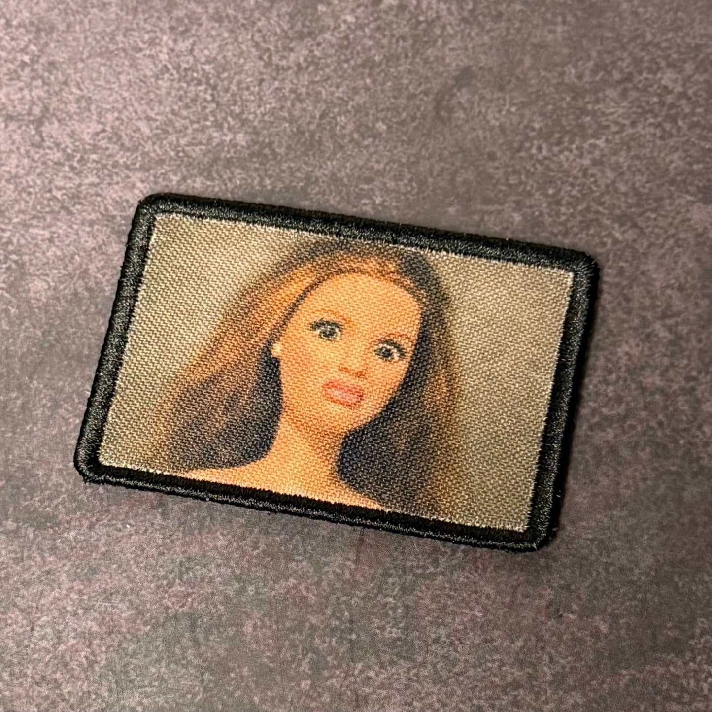 Shocked Doll Meme Funny Morale Patch 2"x3" Hook & Loop | Made in USA - LoneStar Adhesive