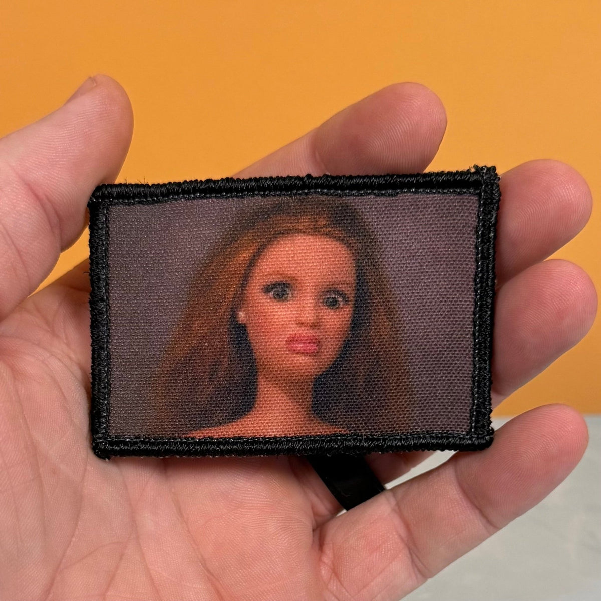 Shocked Doll Meme Funny Morale Patch, 2x3" | Made in USA | VELCRO® Brand Hook Backing - LoneStar Adhesive