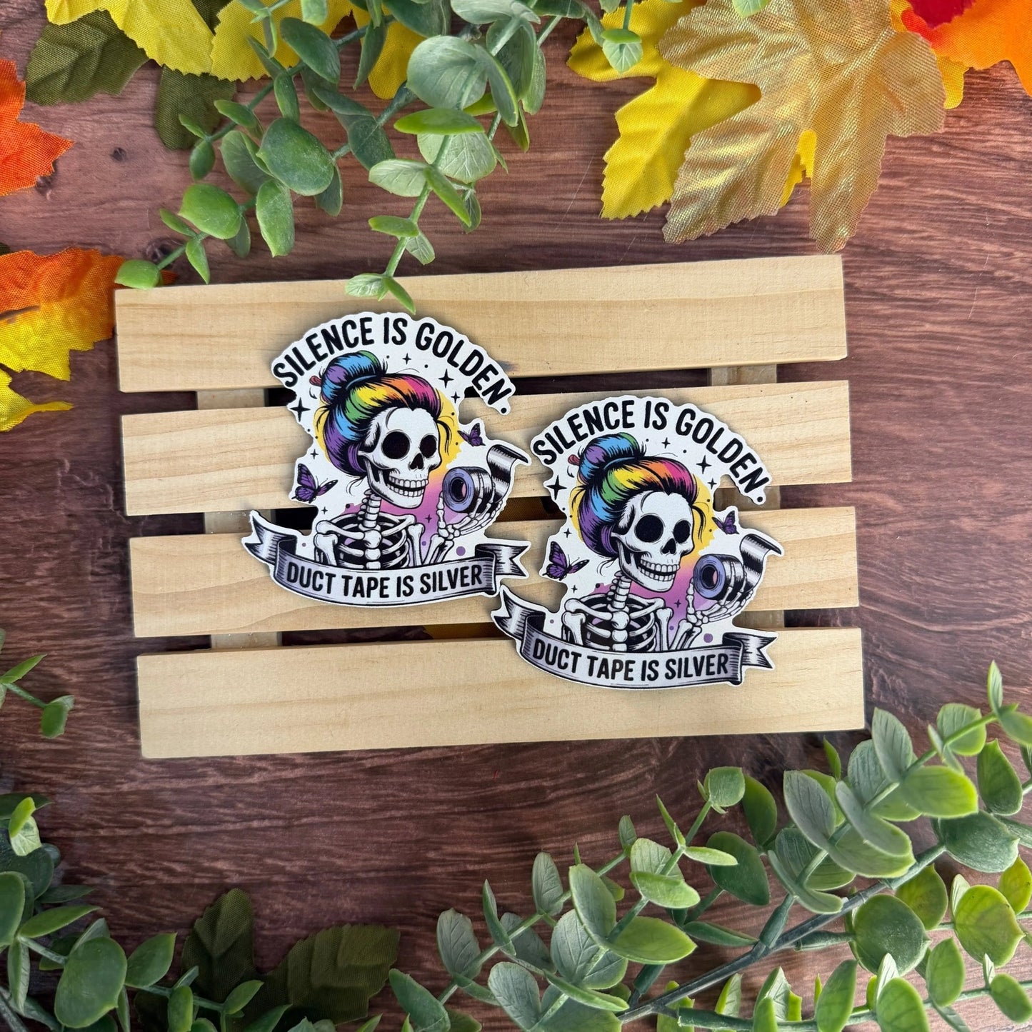 Silence is Golden, Duct Tape is Silver | UV Printed Leather Hat Patch - LoneStar Adhesive