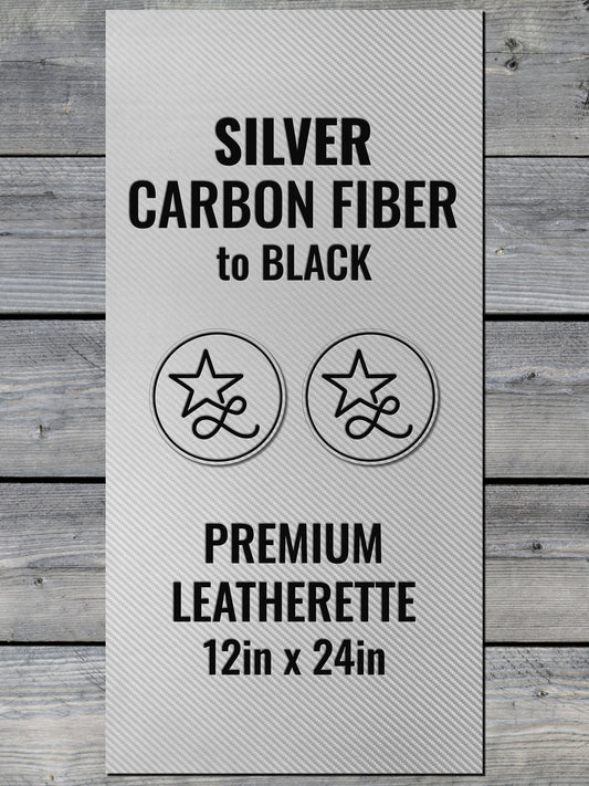 Silver Carbon Fiber / Black Durra-Bull Premium Leatherette™ Sheets - #LoneStar Adhesive#