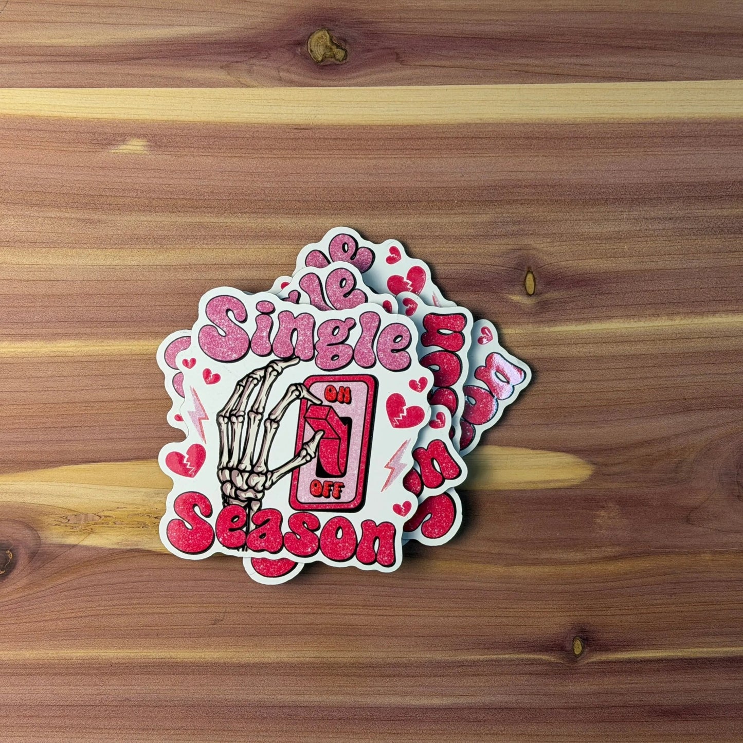 Single Mode ON - Anti - Valentine's Day | UV Printed Leather Hat Patch - LoneStar Adhesive