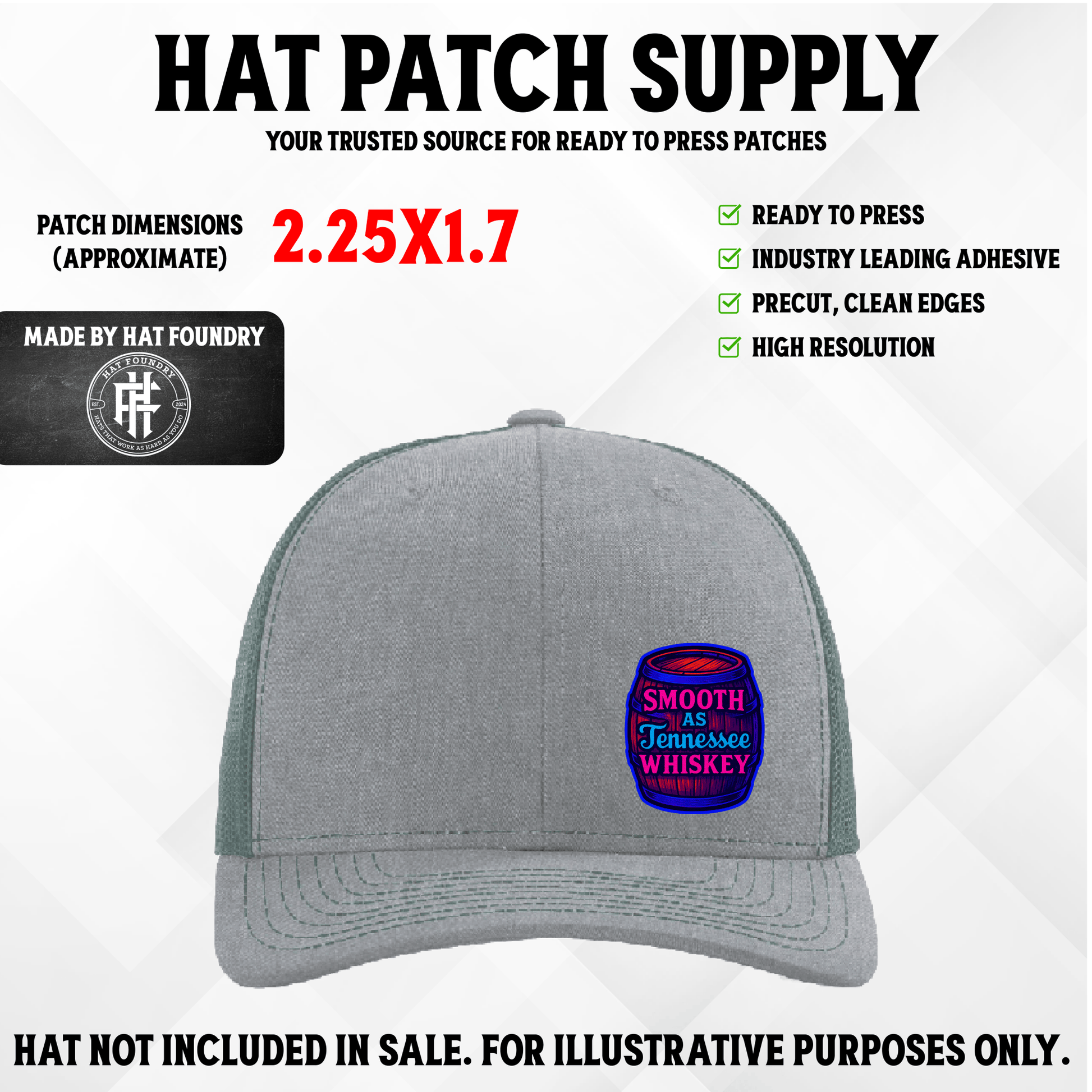 Smooth as Tennessee Whiskey – UV Printed Patch - LoneStar Adhesive