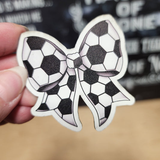 Soccer Bow UV Printed Leatherette Hat Patch - MR01 - LoneStar Adhesive