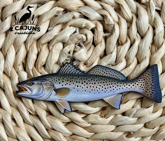 Speckled Trout Die Cut UV Printed Hat Patch - #LoneStar Adhesive#