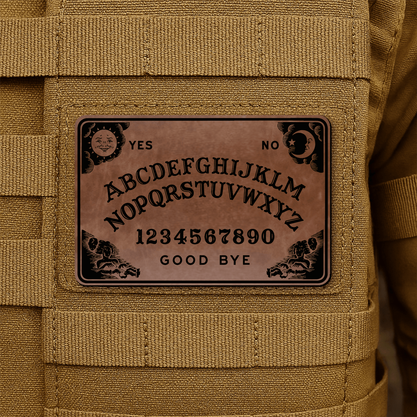 Spirit Talking Board, Ouija Inspired Funny Morale Patch 2"x3" Hook & Loop | Made in USA - LoneStar Adhesive