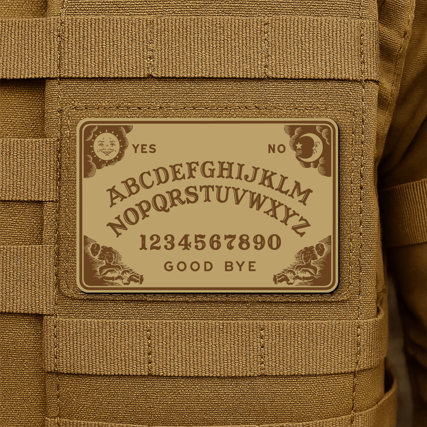 Spirit Talking Board, Ouija Inspired Funny Morale Patch 2"x3" Hook & Loop | Made in USA - LoneStar Adhesive