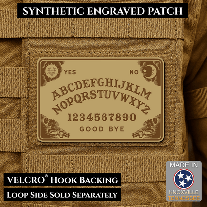 Spirit Talking Board, Ouija Inspired Funny Morale Patch 2"x3" Hook & Loop | Made in USA - LoneStar Adhesive