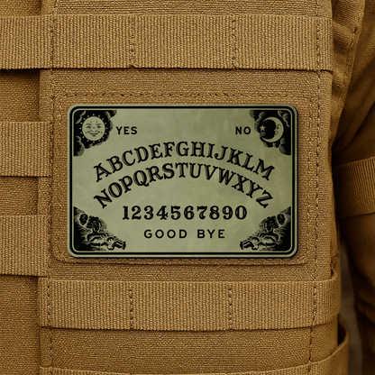 Spirit Talking Board, Ouija Inspired Funny Morale Patch 2"x3" Hook & Loop | Made in USA - LoneStar Adhesive