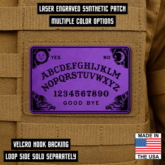 Spirit Talking Board, Ouija Inspired Funny Morale Patch 2"x3" Hook & Loop | Made in USA - LoneStar Adhesive