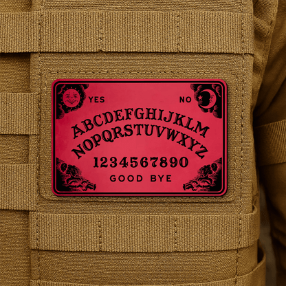 Spirit Talking Board, Ouija Inspired Funny Morale Patch 2"x3" Hook & Loop | Made in USA - LoneStar Adhesive