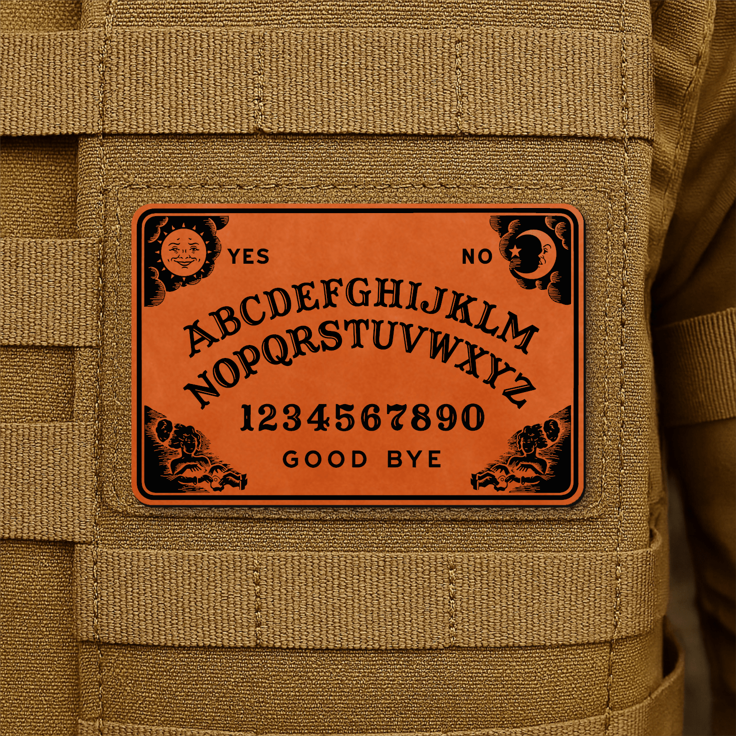 Spirit Talking Board, Ouija Inspired Funny Morale Patch 2"x3" Hook & Loop | Made in USA - LoneStar Adhesive