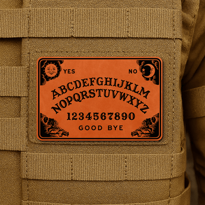 Spirit Talking Board, Ouija Inspired Funny Morale Patch 2"x3" Hook & Loop | Made in USA - LoneStar Adhesive
