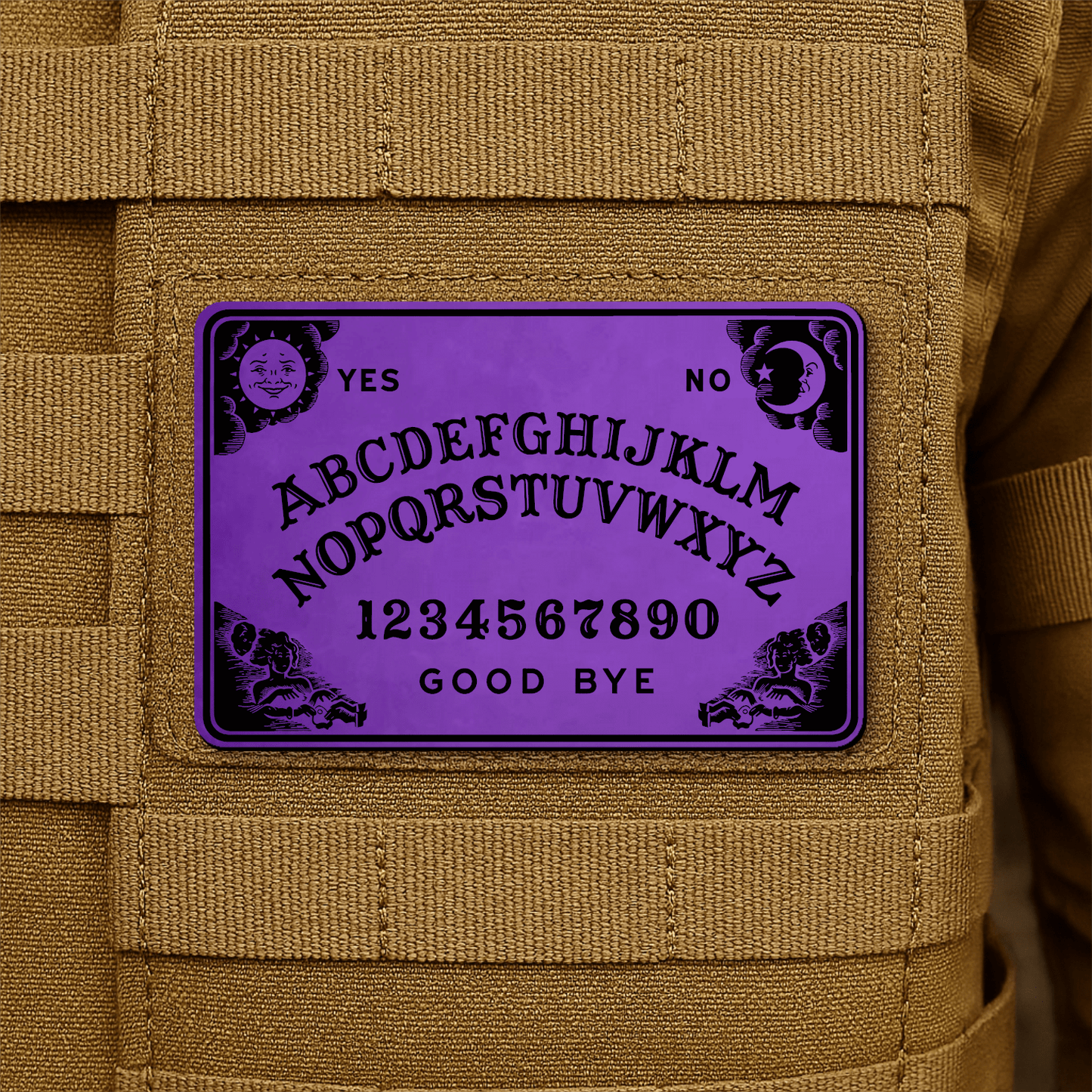 Spirit Talking Board, Ouija Inspired Funny Morale Patch 2"x3" Hook & Loop | Made in USA - LoneStar Adhesive